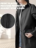 ANYOO Damen Regenjacke Regenmantel Wasserdicht mit Kapuze, Leichter Lange Regenponcho Windbreaker Regenbekleidung, Schwarz,Einheitsgröße