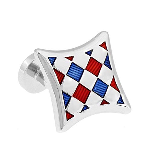 Mancuernillas KnBoB para hombre plateadas rombo miniatura 4