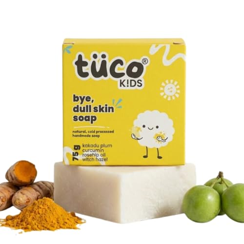 Image of Tuco Dull Skin Soaps Turmeric, Shea Butter & Coconut Oil Magic Soaps For Bath (75 Gms Pack Of 1) | Paraben Free | Haldi Bath Soap for tan removal | Handmade Soaps For Glowing | Skin Brightening Soap For Men, Women & Kids