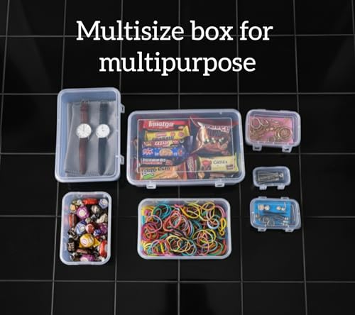 Image of Small Storage Boxes container with Lock Lid (Size No. -1,2,3,4,5,6,7) Set Of 7 boxes,Plastic,transparent,storage boxes,chudi set organiser