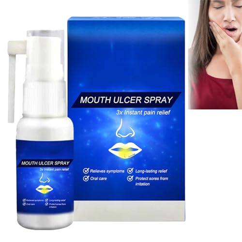 KOAHDE Spray de Soulagement Ulcères,Spray Ulcères de la Bouche,Spray De Soins Bucco-Dentaires,Sprays de Soulagement des Maux de Dents,Spray Contre les Aphtes,Spray de Soulagement Ulcères Buccaux