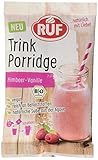 RUF Bio Trink Porridge • Smootie und gemahlene Haferflocken Himbeer-Vanille • zuckerfrei und vegan, 13er Pack (13 x 50 g)