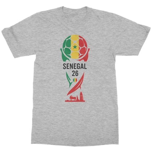 Senegal 26 Trophy Graphic | Soccer Pride Fans Unisex T-Shirt (Ash, 3X-Large)