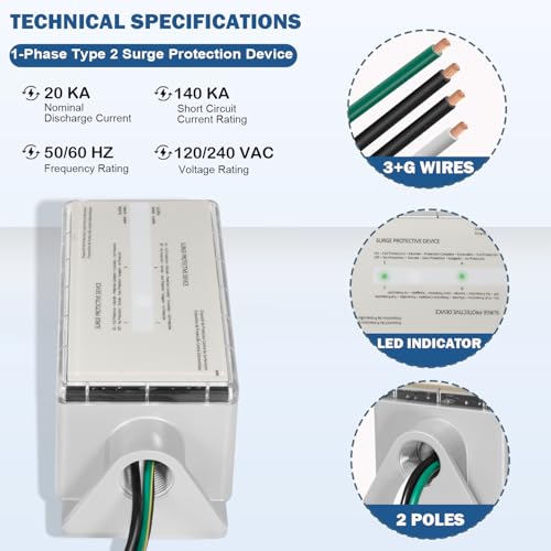 image for Bonbo FS140 Whole House Surge Protection Device Rated for 140,000 Amps