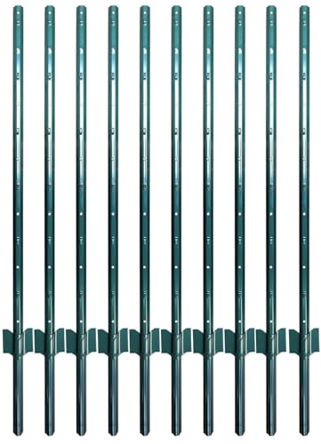 5x PALETTO A T IN FERRO PLASTIFICATO VERDE PALO PER RECINZIONE (200)