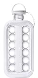 Ice Cube Making Bottle - BPA Free - Ice Tray - Ice Ball Mold - 2 in 1 - Freezer Safe (White)