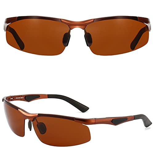 ANRRI Polarized Sports Sunglasses for Men Golf Fishing Driving Metal Frame Sun glasses2