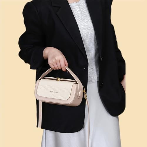 Lavsun Colorful Fabric Flap Crossbody Bag,Large Capacity PU Textured Crossbody Bags,Elegant Leather Top Handle Purses4