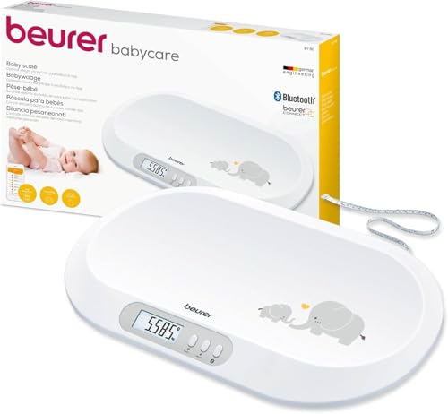 Imagen de Beurer BY 90 Báscula para bebés con aplicación  cinta métrica integrada