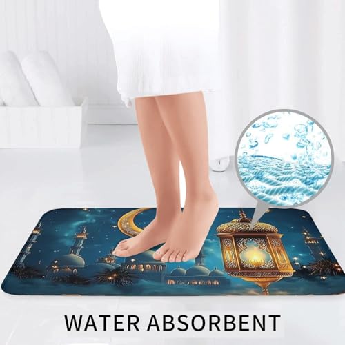 Alfombrilla de baño de microfibra antideslizante y lavable diseño Lanterns 7