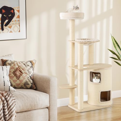Árbol para gato moderno alto 60 pulgadas miniatura 3