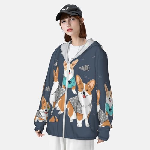 Chaqueta de protección solar con capucha para hombre y mujer miniatura 4