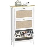 GRANDE CAPACITÉ POUR TOUTE LA FAMILLE : Grâce à ses trois tiroirs rabattables et étagères réglables à deux niveaux, cette armoire à chaussures peut organiser jusqu'à 21 paires, idéale pour garder les chaussures de chacun accessibles