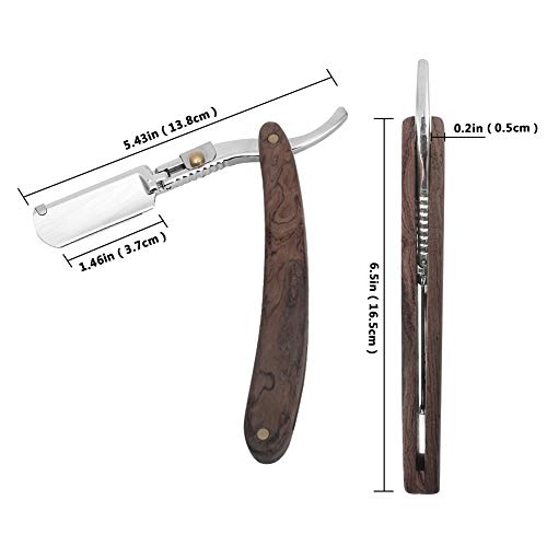 Wskderliner Navaja Afeitar de Barbero Accesorio Profesional de Afeitado y Cuidado de Contorno de Barba con Bolsa de Cuero 10 Cuchillas