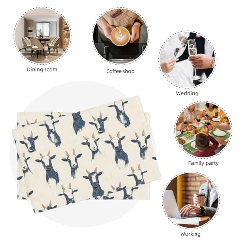 Set de table chèvre mignon x4 lavable et thermorésistant 30x45 cm - 8
