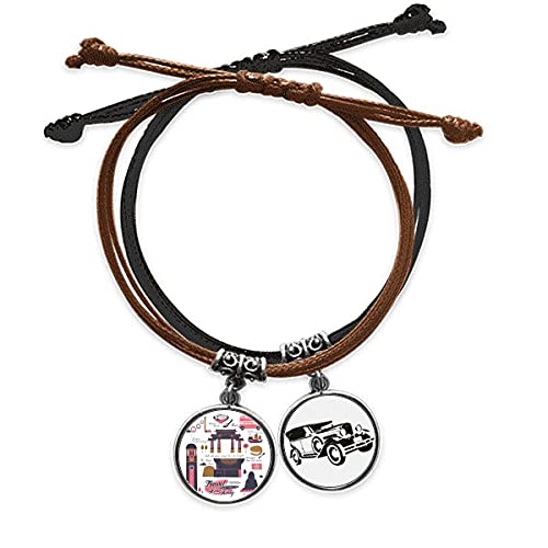 Bracelet corde main de Hong Kong chaîne bracelet cuir pour homme femme
