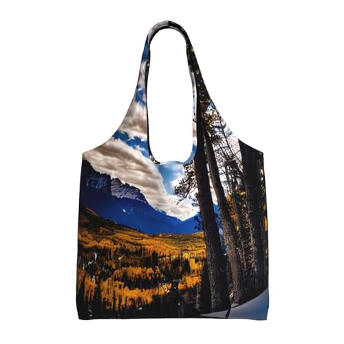 Sac fourre-tout Rocky Mountain Range femme noir grand tote bag coton