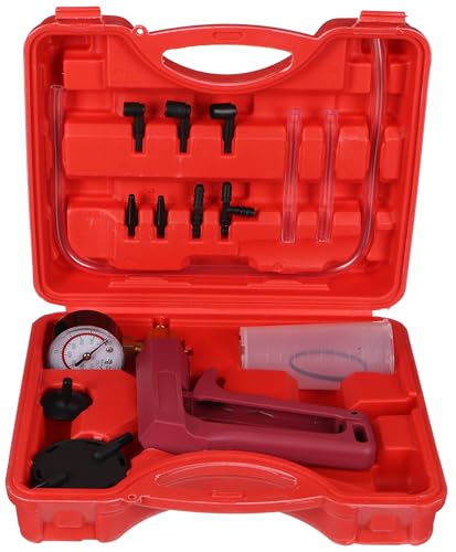 SIXTOL Mechanic Brake Tester 17 | Unterdruck-/Vakuumprüfkit für Bremssysteme | 17-teilig | kompatibel mit Pkw und LKW | Robuster Werkzeugkoffer