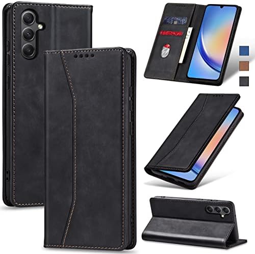Jasonyu Case for Samsung Galaxy A23 5G/4G Leather Wallet Flip Cover with Card Holder,Kickstand, Magnetic Closure,TPU Shockproof Phone Case Compatible with Samsung A23 (Brown)
