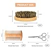 Spazzola Barba,Spazzola per Barba Uomo,Spazzola per Barba,Spazzola da Barba,Set di Spazzola Barba con Setole di Cinghiale e Pettine,Forbici da Barba,Pettine per Barba,Pettine Barba Legno Uomo,3pcs #4