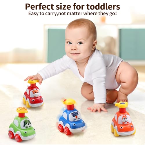 AmyBenton Baby Toy Cars for 1 2 Year Olds, 4PCS Press & Go Toy Car, Gifts for Baby Boys 1 2 Years Old - Image 7