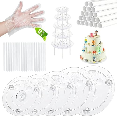 Amazon.com: Cake Dowel Rods Set 20 Pieces Plastic Cake Sticks Support ...