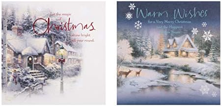 Hallmark Thomas Kinkade Christmas Cards, 2 Designs, Pack of 16
