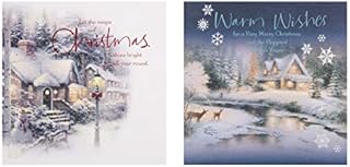 Hallmark Thomas Kinkade Christmas Cards, 2 Designs, Pack of 16