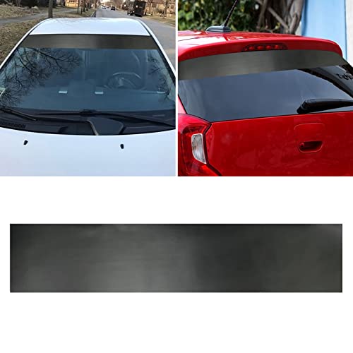 Bande Pare-Soleil Pour Voiture 140x20 Cm - Vinyle Noir Mat Autocollant - Protection Contre L'Éblouissement