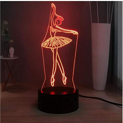 Cadeau de vacances LED sommeil veilleuse élégante danseuse 3D lampe de chevet visuelle blanc cygne ballet USB lampe de table tactile multicolore déco