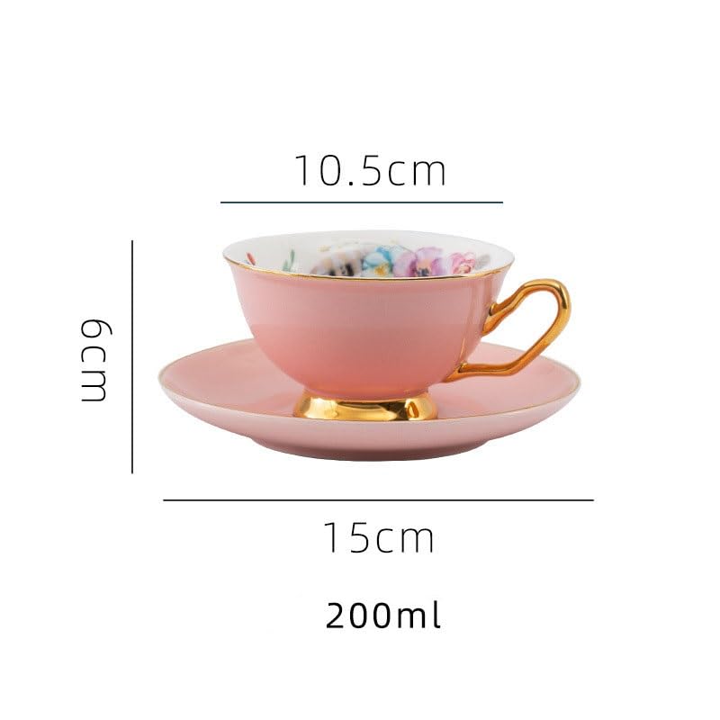 Zestaw porcelanowych filiżanek do kawy | Wielokolorowe porcelanowe filiżanki do kawy ze spodkiem: europejski styl do herbaty i kawy(Blue)