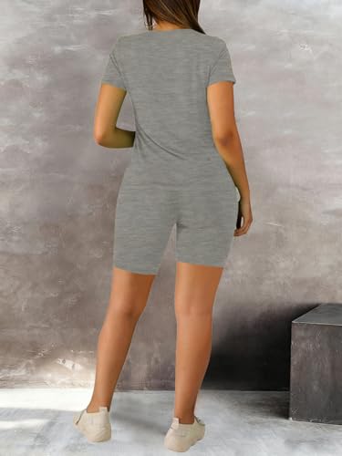 STOLKISS Vacation Outfits for Women 2 Piece Sets Casual Dressy Slim Curvy Top and Elastic Waist Sport Shorts Sets — view 4