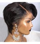 Rebecca Fashion Pixie Lace Front Wigs Human Hair Short Pixie Cut Wig Side Part HD Lace Pixie Cut ...
