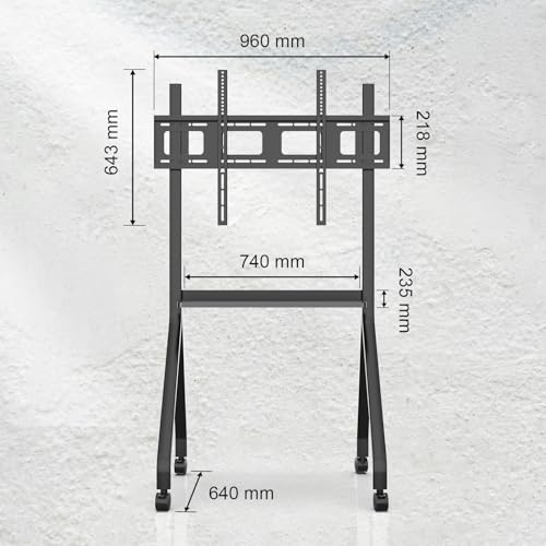 Image of Portable Smart Board Stand with 4 Lockable Wheels, Interactive Whiteboards for Home /School /Office, Heavy Duty & Easy Install 75-85 inch