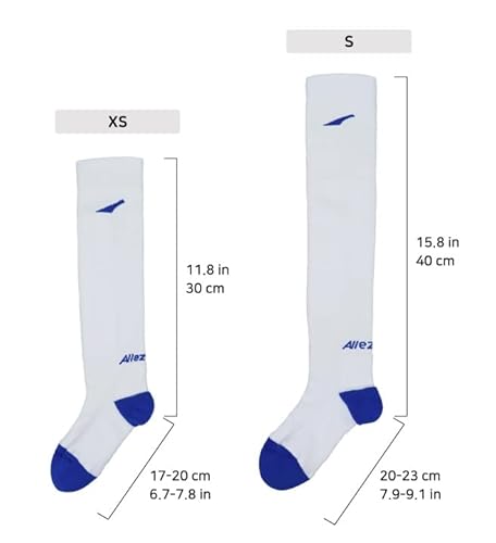 Allez Advn High-Tech Performance Fencing Socks - Kids Youth Adult Y8 Y10 Y12 Y14 Gear For Foil Epee Sabre - Set Of 3 Pairs (S, Pearl White) #TOP5