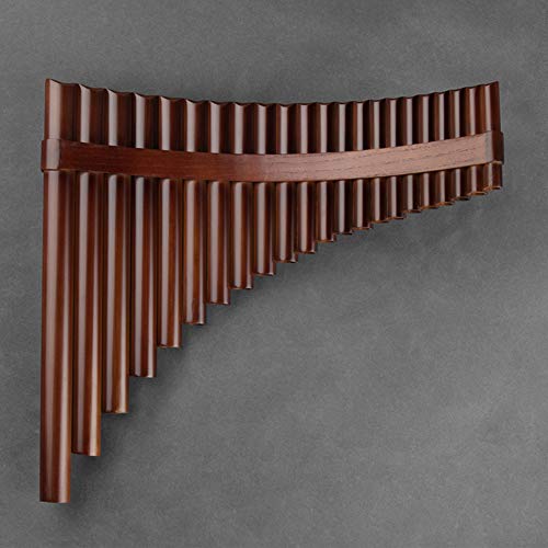 22/25 Pipes G Key Professional Pan Flute Chinese Traditional Musical Instrument Pan Pipes Easy to Learn with Exquisite Brown Pan Pipes Flute and Black Leather Bag (22-Left Hand) - Thumbnail 5