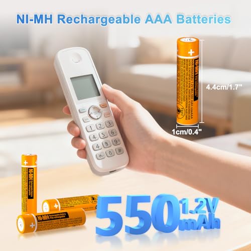 BENNTOP NI-MH AAA Akku 550mAh 1.2v für Panasonic schnurlose Telefone Wiederaufladbare AAA Batterien HHR-55AAABU für Gigaset BT Telefone