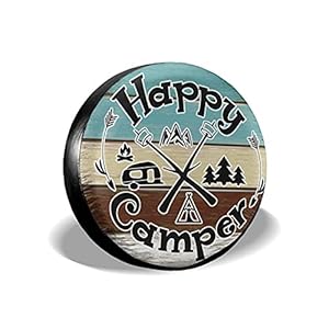 Happy Camper Spare Band Cover Wielbeschermers Waterbestendig Universele Reservewiel Band Cover Fit voor Jeep/Trailer/Rv…