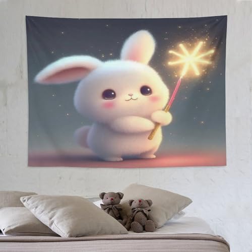 Tenture murale lapin PAZZK pour créer une ambiance cocooning dans votre chambre