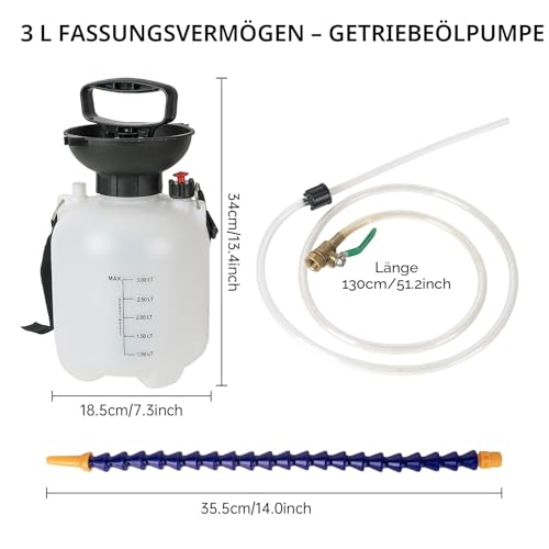 LEMOTO 3L Pumpenwerkzeug Getriebeölpumpe Ölfüller, Schaltgetriebeflüssigkeitsfüllgerät, Transfer-Handpumpe