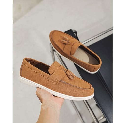 Men's Suede Loafers with Tassels Slip-On Casual Dress Shoes Lightweight Walking Moccasins with Comfort Sole for Office Work Daily Travel Shoes3