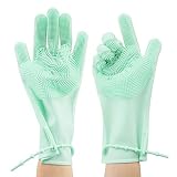 New Version Magic 1 Pair Reusable Heat Resistant Silicone Brush Scrubber Gloves...