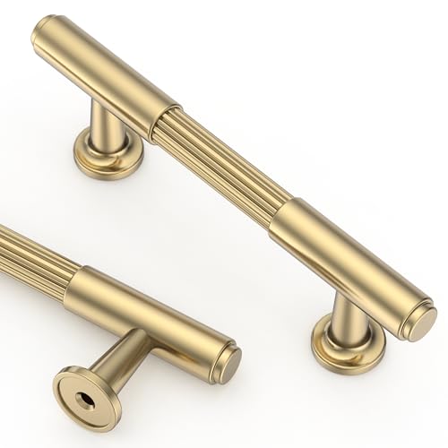 Asidrama 10 Pack 3 Inch(76mm) Champagne Bronze Cabinet Pulls Kitchen Cabinet Handles Champagne Cabinet Pulls Kitchen Cabinet Hardware for Cupboard Drawer