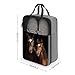 Two Horses Standing on Black Background Shoe Bags for Travel Water-Resistant Shoes Pouch with Handle Fashion Shoe Organizer with Zipper Closure Portable Sneaker Carrier for Men & Women Daily Use