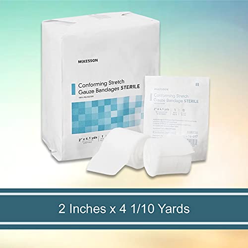 Mckesson Conforming Stretch Gauze Bandages, Sterile, 2 In X 4 1/10 Yd, 12 Count #TOP3