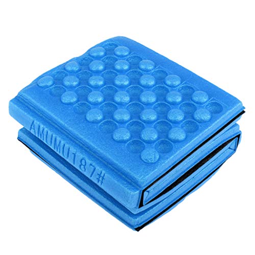 Prettyia Tapete de assento dobrável de espuma para cadeiras de acampamento à prova de umidade – Azul