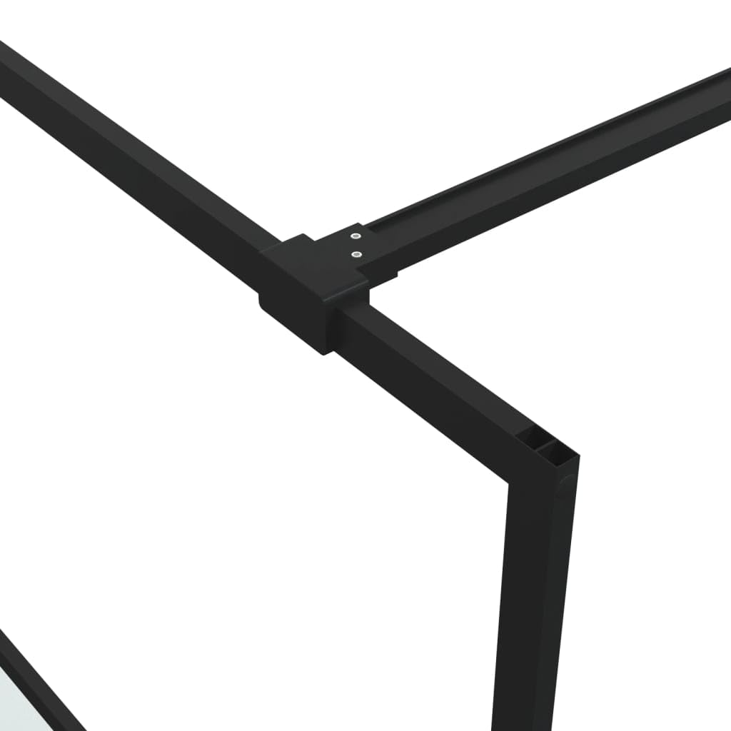 Mampara de ducha de cristal templado semimate, color negro, 100 x 195 cm, grosor del cristal de 5 mm, con perfil ajustable, protección contra salpicaduras, 4 paneles