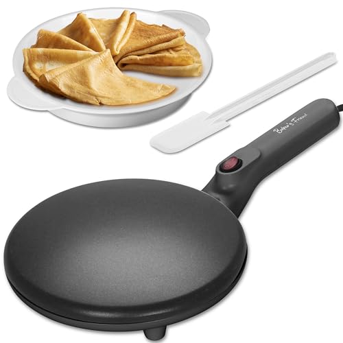 Baker's Friend Crêpière Instantanée, Poêle à Crêpes Avec Poignée Anti-Brûlure (Cool-touch), Surface de Cuisson Antiadhésive de 20 cm, Anti-Adhérence,...
