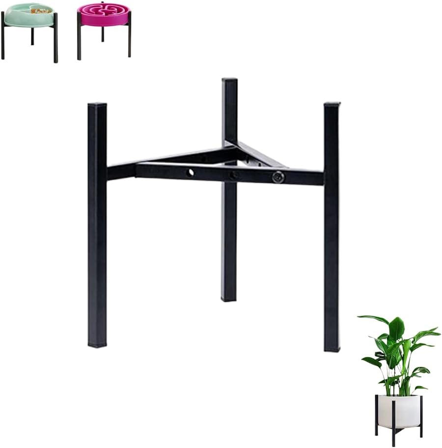 1 Pcs Elevated Dog Bowl Stand for Slow Feeders - Adjustable Width, 11.8" Height, for Medium & Large Dogs - Doubles as a Plant Stand for Balcony & Indoor Use