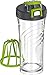 THERMOS Shaker Bottle with Integrated Stationary Mixer, 24-Ounce, Clear/Green